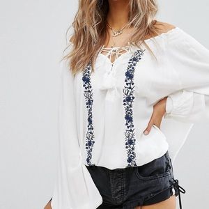 Surf Gypsy white and navy shirt